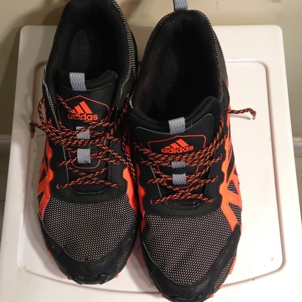 Adidas Trail Running Shoes â€" Black/Orange â€" Menâ€™s Size 9.5